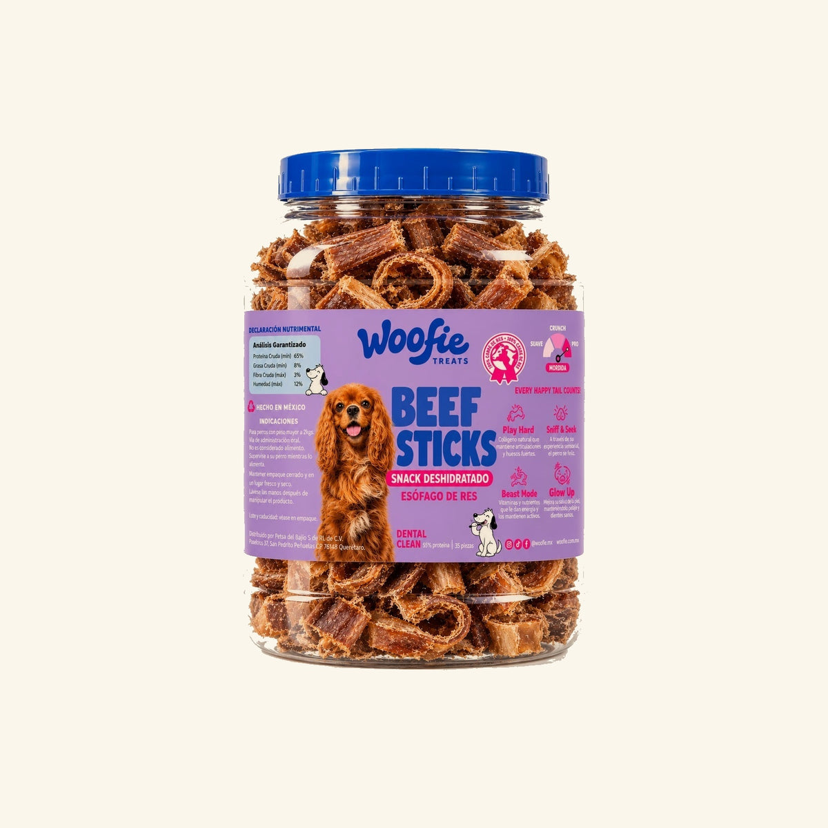 Woofie Beef Sticks L - 35 piezas