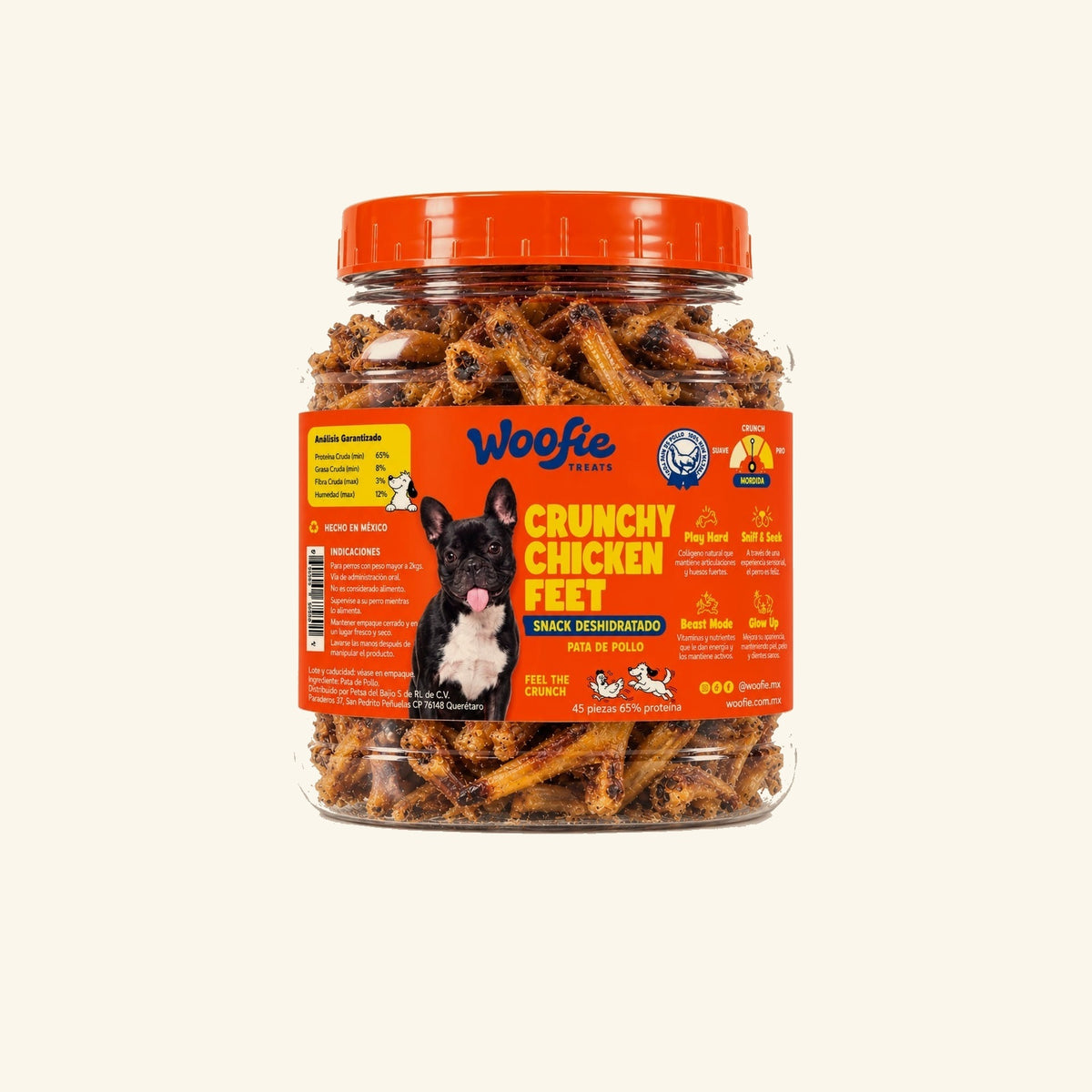 Woofie Crunchy Chicken Feet L - 45 piezas