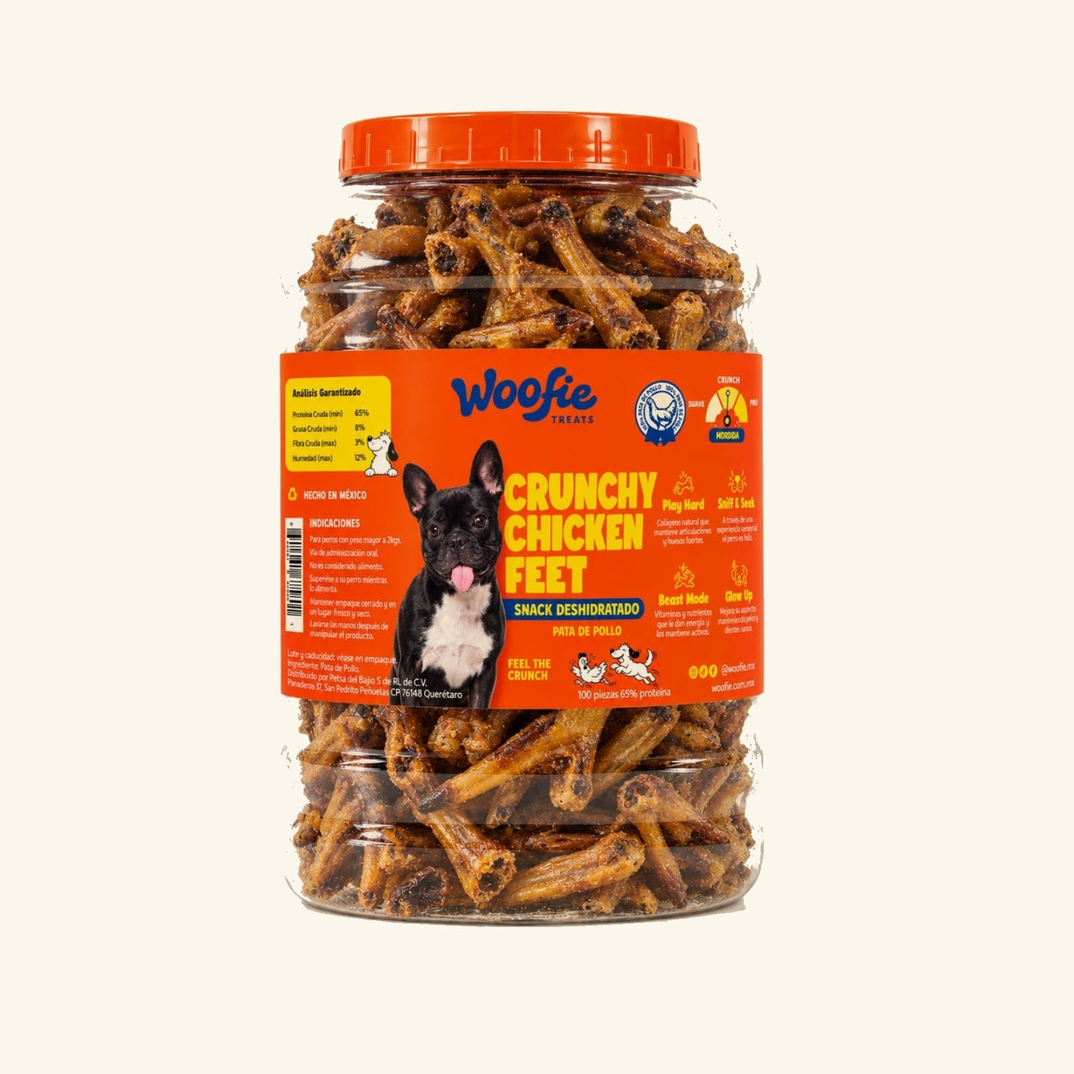 Woofie Crunchy Chicken Feet XL - 100 piezas
